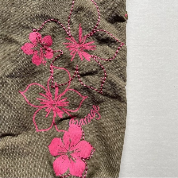 𝅺garage shoulder tote army green and pink - Picture 3 of 11